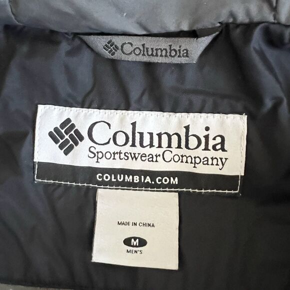Columbia Full Zip Windbreaker Rain Jacket Men's Medium Black Gray Lined Outdoor - Picture 3 of 11